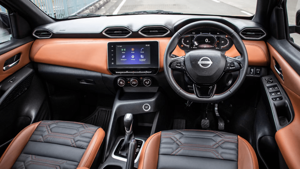 Nissan Magnite Car Interior. new cabin and upgraded dashboard